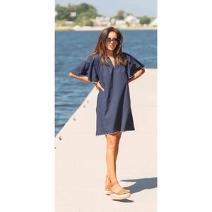 Duffield Lane NWT Harbor scallop dress navy size xs